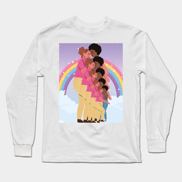 Lesbian Love Pride Rainbow Long Sleeve T-Shirt by Santag